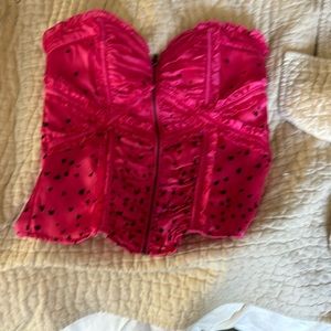 Bebe hot pink front zipper bustiers. Valentines!!!